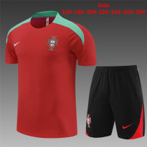 Kids Portugal Short Training Suit Red 2024
