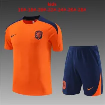 Kids Netherlands Short Training Suit Orange 2024