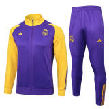 Mens Real Madrid Jacket + Pants Training Suit Purple 2023/24
