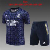 Kids Real Madrid Short Training Suit Purple 2023/24