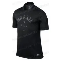 Mens Brazil Retro Classic Black Jersey 2013/14