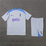 Mens Tottenham Hotspur Short Training Suit Light Grey 2024/25