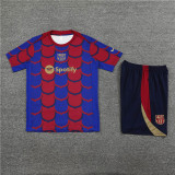 Kids Barcelona Short Training Suit Red - Blue 2024/25