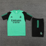 Kids Real Madrid Short Training Suit Green 2023/24
