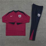 Mens England Training Suit Burgundy 2024