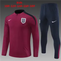 Kids England Training Suit Burgundy 2024