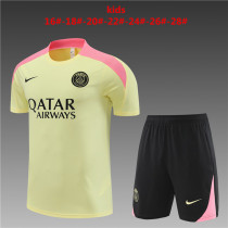 Kids PSG Short Training Suit Yellow 2024/25