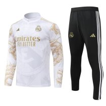 Mens Real Madrid Training Suit White-Gold 2024/25