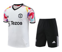 Mens Manchester United Short Training Suit White 2024/25