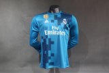Mens Real Madrid Retro Away Authentic Long Sleeve Jersey 2017/18 - Match