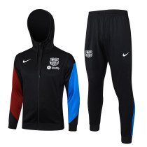 Mens Barcelona Hoodie Jacket + Pants Training Suit Black 2024/25