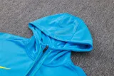 Mens Brazil Hoodie Jacket + Pants Training Suit Blue 2024