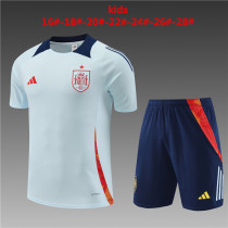 Kids Spain Short Training Suit Light Blue 2024