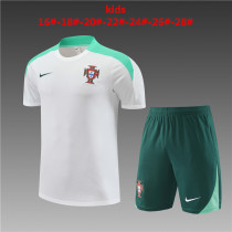 Kids Portugal Short Training Suit White 2024