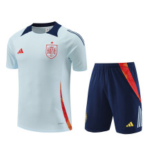 Mens Spain Short Training Suit Light Blue 2024