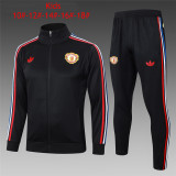 Kids Manchester United Jacket + Pants Training Suit Black 2024/25