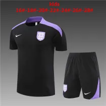 Kids England Short Training Suit Black 2024