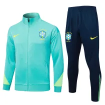 Mens Brazil Jacket + Pants Training Suit Green 2024
