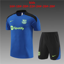 Kids Barcelona Short Training Suit Blue 2024/25
