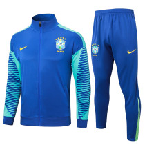 Mens Brazil Jacket + Pants Training Suit Blue 2024