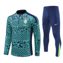 Mens Brazil Training Suit Blue 2024