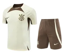Mens Corinthians Short Training Suit Light Grey 2024/25