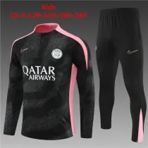 Kids PSG Training Suit Black - Pink 2024/25
