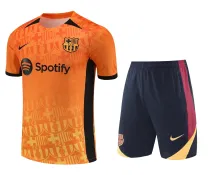 Mens Barcelona Short Training Suit Orange 2024/25