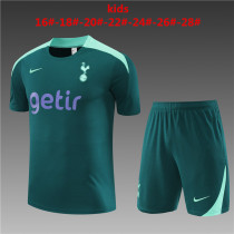 Kids Tottenham Hotspur Short Training Suit Green 2024/25