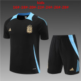 Kids Argentina Short Training Suit Black 2024