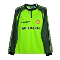 Mens Manchester United Retro Goalkeeper Green Jersey Long Sleeve 1998/99
