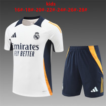 Kids Real Madrid Short Training Suit White 2024/25