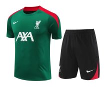 Mens Liverpool Short Training Suit Green 2024/25