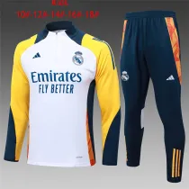 Kids Real Madrid Training Suit White 2024