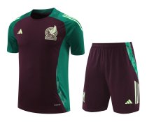 Mens Mexico Short Training Suit Burgundy 2024
