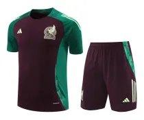 Mens Mexico Short Training Suit Burgundy 2024