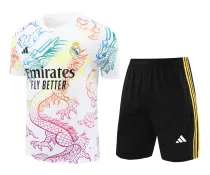 Mens Real Madrid Short Training Suit White Dragon 2024/25