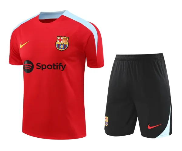Mens Barcelona Short Training Suit Red 2024/25