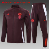 Kids Bayern Munich Jacket + Pants Training Suit Burgundy 2024/25