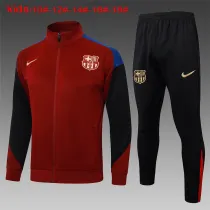 Kids Barcelona Jacket + Pants Training Suit Burgundy 2024/25