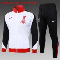 Kids Liverpool Jacket + Pants Training Suit White 2024/25