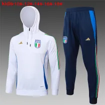 Kids Italy Hoodie Sweatshirt + Pants Suit White 2024