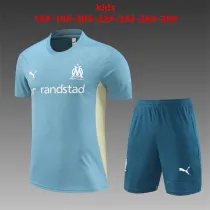 Kids Olympique Marseille Short Training Suit Ash Blue 2024/25