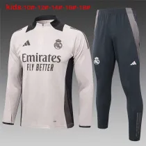 Kids Real Madrid Training Suit Light Grey 2024/25