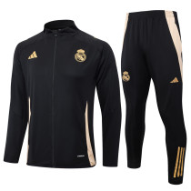 Mens Real Madrid Jacket + Pants Training Suit Black 2024/25