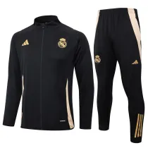 Mens Real Madrid Jacket + Pants Training Suit Black 2024/25
