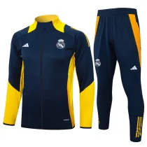 Mens Real Madrid Jacket + Pants Training Suit Royal - Yellow 2024/25