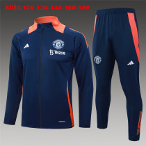 Kids Manchester United Jacket + Pants Training Suit Royal 2024/25