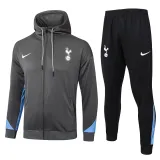 Mens Tottenham Hotspur Hoodie Jacket + Pants Training Suit Grey 2024/25