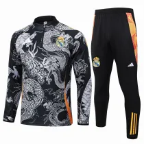 Mens Real Madrid Training Suit Black Dragon 2024/25